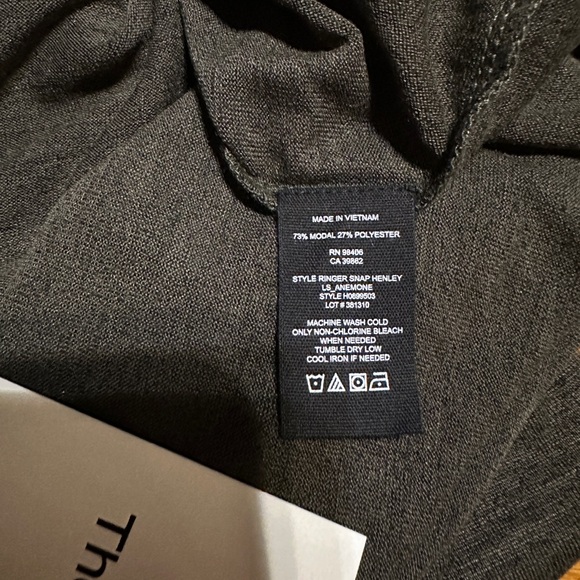 Theory - Men’s Ringer Snap Henley - Olive - Size Small - NEW! - Picture 6 of 7